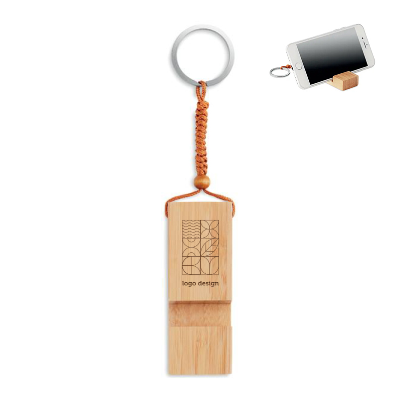 Bamboo Keychain | Phone stand